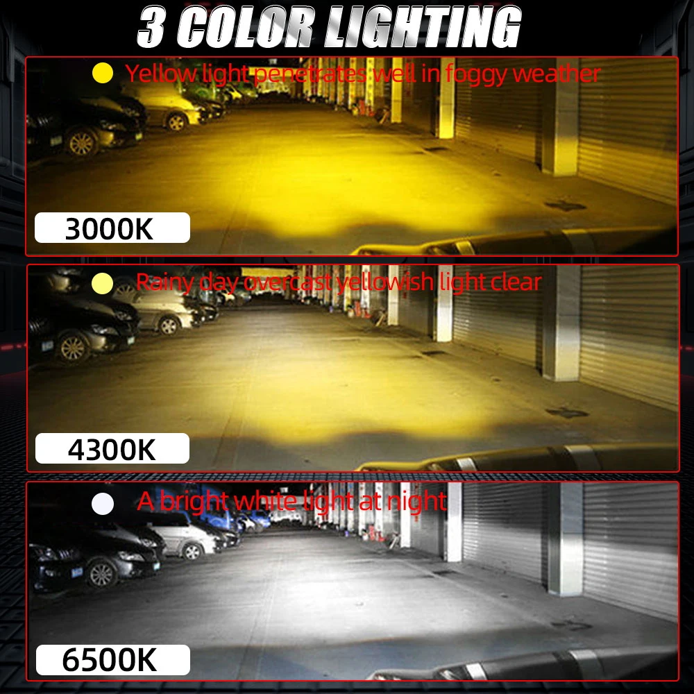 

H4 LED Headlight LED Bulbs Fog Light Halogen Replacement Auto H7 6500K 4300K 3000K 3 Colors Front Lights H3 9005 HB3 9006 2000W