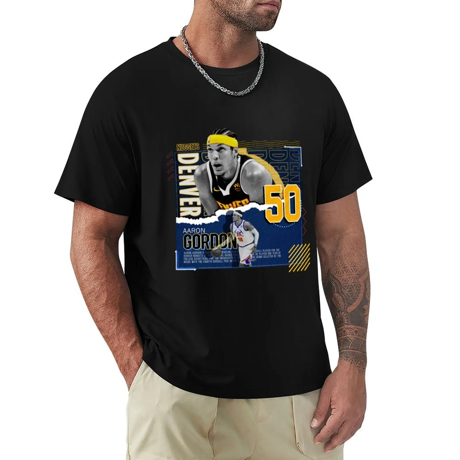 Aaron Gordon Basketball T-Shirt Soft Durable Cotton T-Shirt