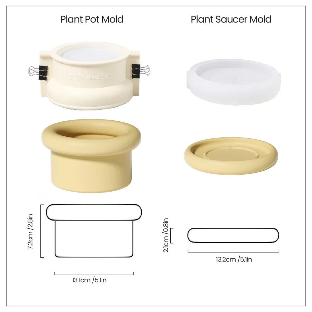 Imagem -05 - Moldes do Boowan-silicone para o Potenciômetro Suculento Molde Concreto para o Cimento Feito à Mão Decoração Home