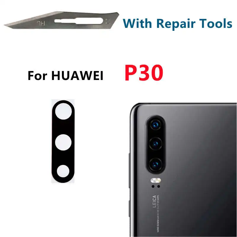 For HUAWEI P20 P30 P40 Pro Lite P50 5G P20pro P30pro P40pro Rear Back Camera Glass Lens Cover with Adhesive Sticker