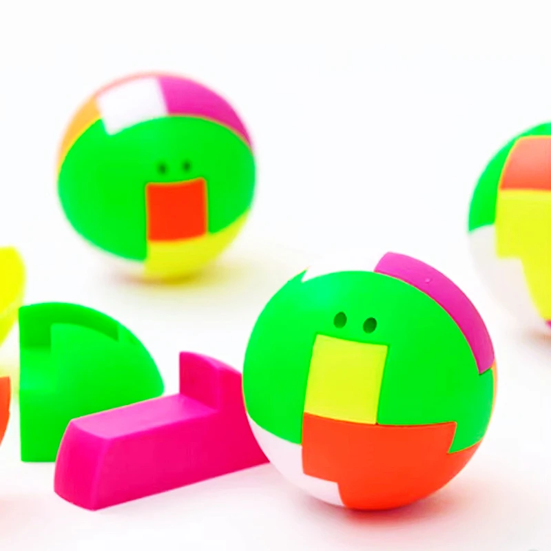 5Pcs 4.5CM Mini Puzzle Assembled Building Blocks Magic Ball Toys Kids Birthday Party Favor Gift Carnival Prizes Giveaway Pinata