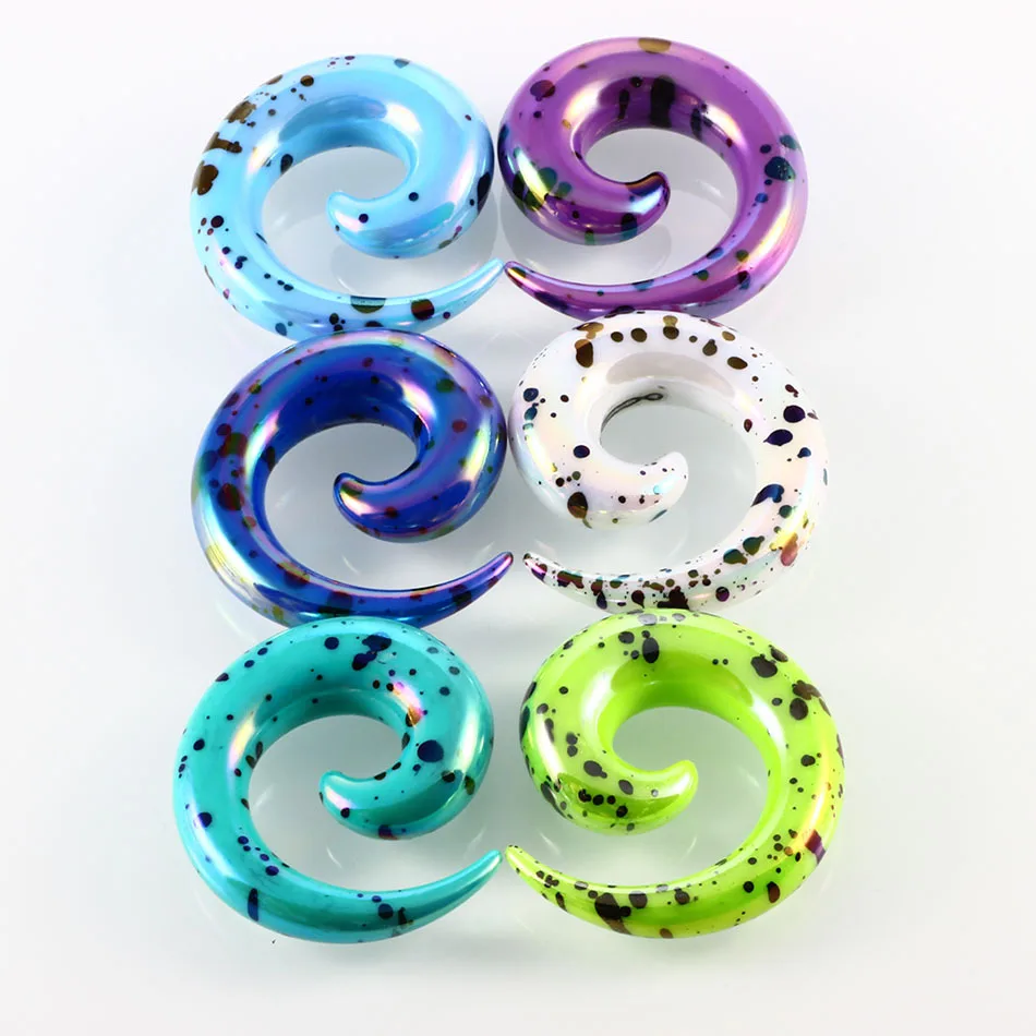 2PCS Acrylic Ear Spiral Plugs Earring Gauges Punk Acrylic Taper Expander Plug Tunnel Piercings Stretcher Kits Body Jewelry