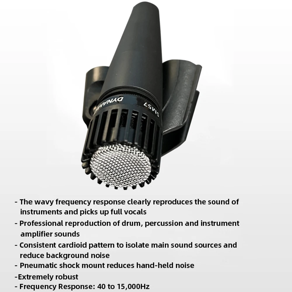 Sm57 lendário microfone dinâmico profissional handheld instrumento de tambor cardióide microfone com fio para gravação estúdio estágio