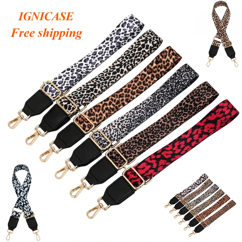 IGNICASE New Fashion Leopard Print Bag Shoulder Strap One Shoulder Oblique Span Adjustable Replacement Long Shoulder Strap