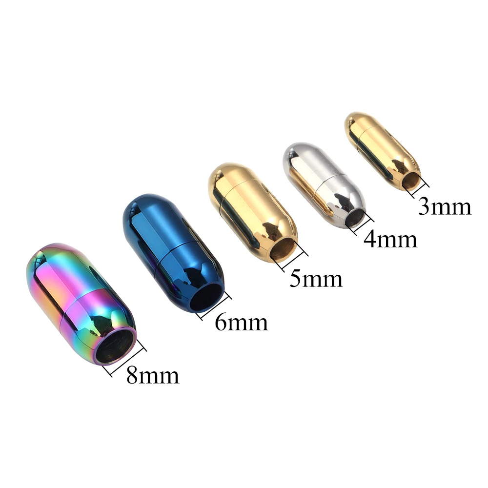 2 stücke bunte Edelstahl Magnet verschlüsse Leders chnur Armband Anschlüsse End verschluss Magnets chnalle DIY Schmuck herstellung – Detail 1