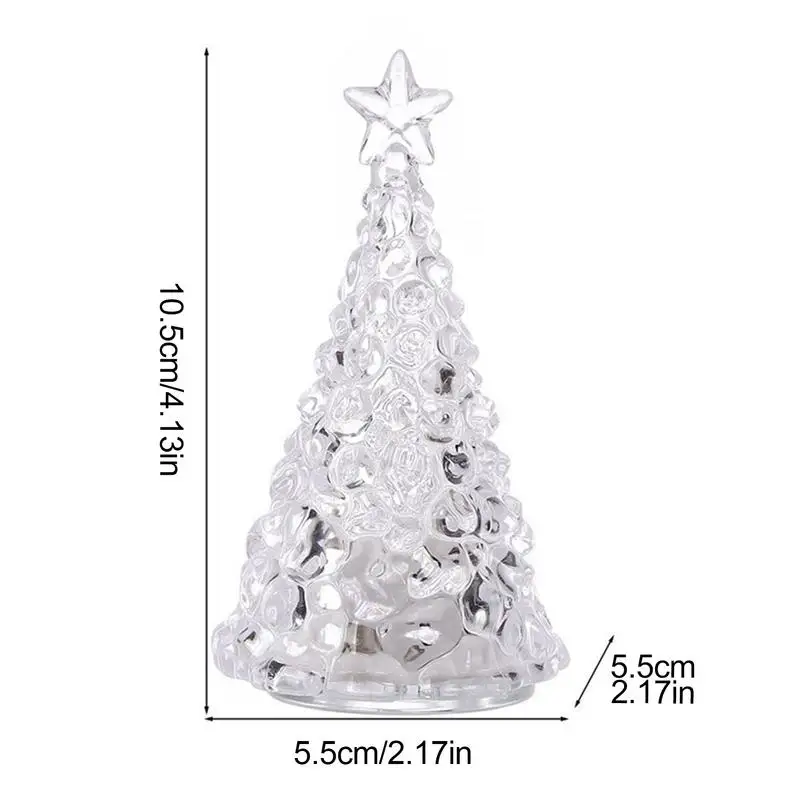 Veilleuse d'arbre de Noël pour la décoration intérieure, lampe de table en cristal, veilleuse festive, batterie de bureau, 62 arbres