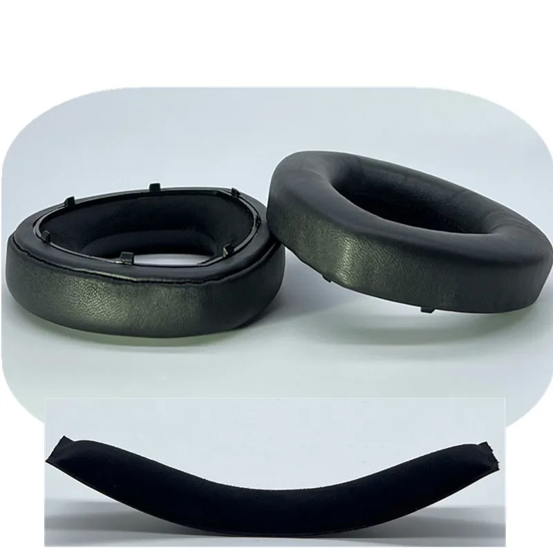 Copriorecchie in pelle di pecora per Sennheiser HD700 sostituzione delle cuffie 1 paio di cuscinetti per le orecchie della fascia auricolare cuscino in schiuma nero