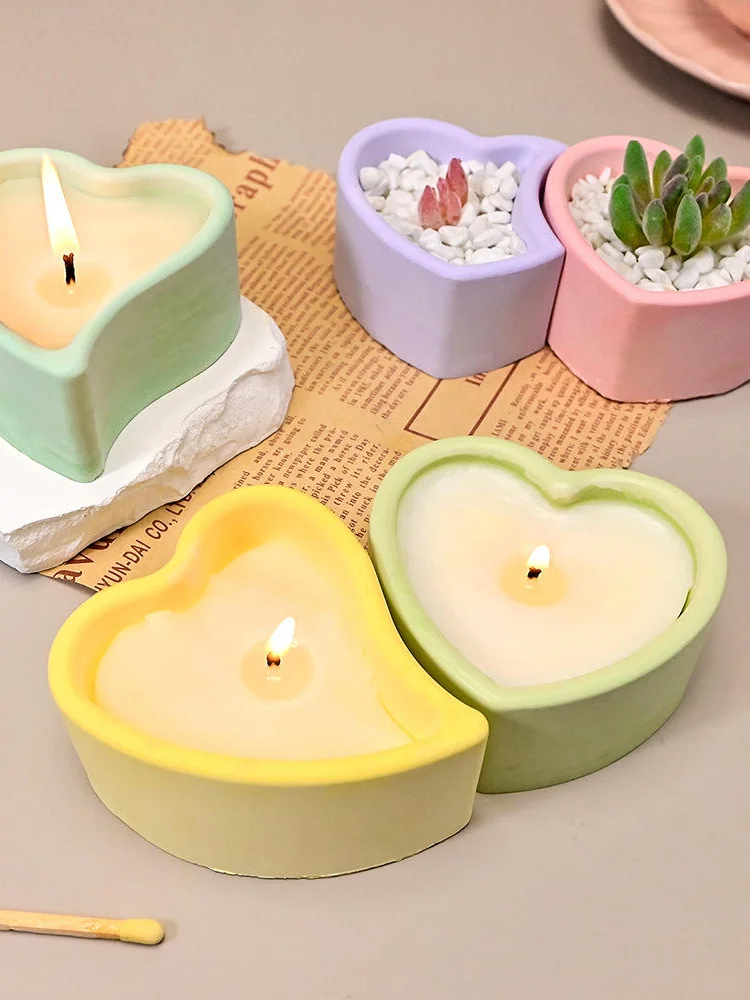 Chandelier en forme de cœur d'amour, moule en Silicone, bougeoir d'aromathérapie, moule en résine de ciment, bricolage, boîte de rangement de plantes en gypse goutte à goutte