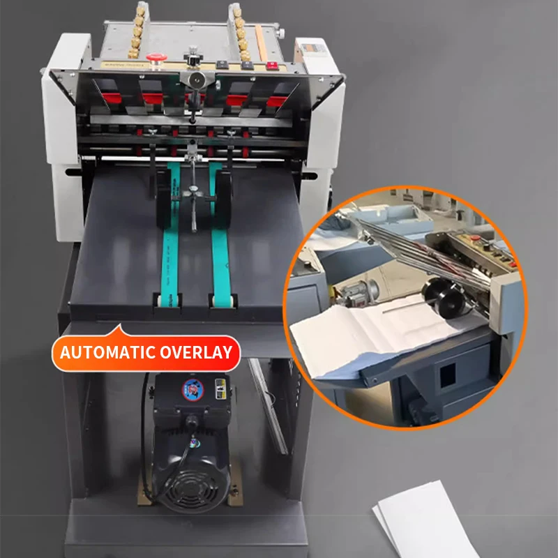 ZY-382 High-Speed Fully Automatic Folding Machine for Coated Paper with Small Pneumatic Binding Instruction Leaflet Included