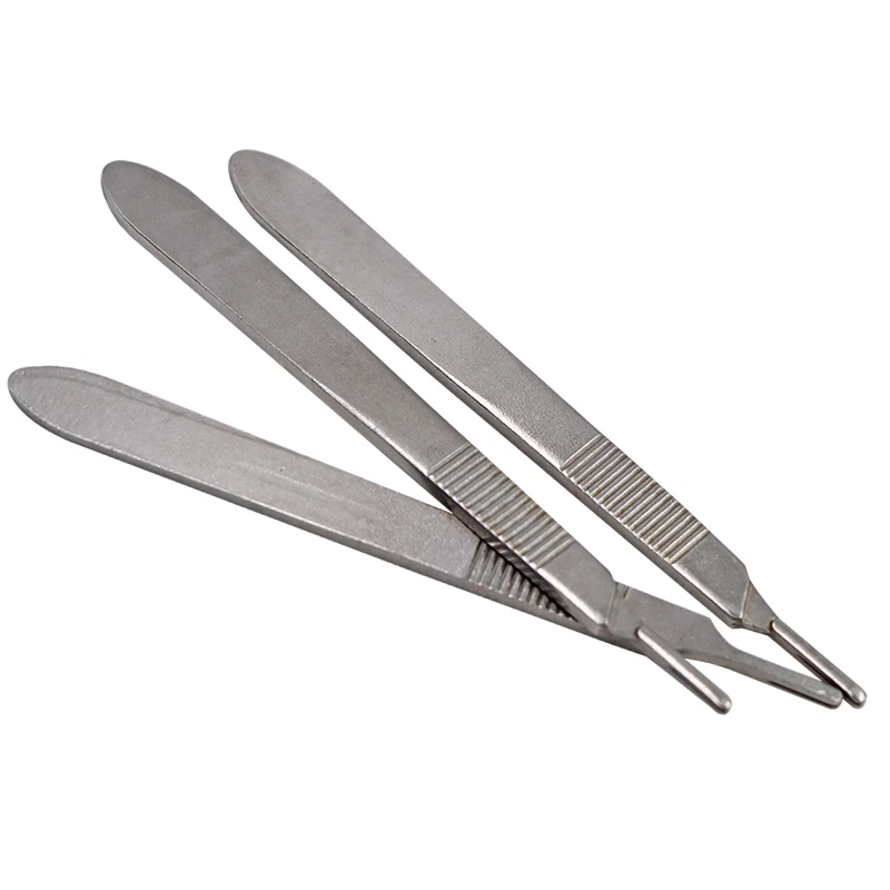 1 قطعة مقبض مشرط الفولاذ المقاوم للصدأ للأسنان 3 #   مقبض شفرات جراحية للأسنان لشفرات قابلة للإزالة للسكين الجراحي أدوات القطع ذاتية الصنع