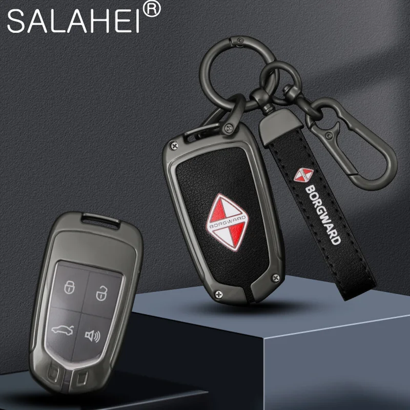 

Zinc Alloy Car Smart Remote Key Case Full Cover Shell Fob Bag For Borgward BX5 BX7 2017 2018 Protector Keychain Auto Accessories