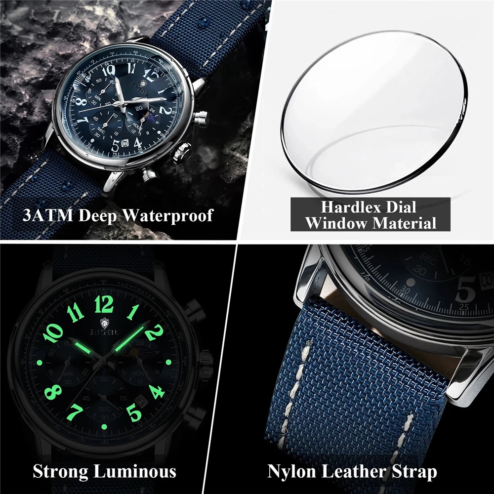 New Canvas Luxury Digital Watches Mens Sports Fashion Quartz Wristwatches Gifts For Man Automatic Watch Men Clock Montre Homme