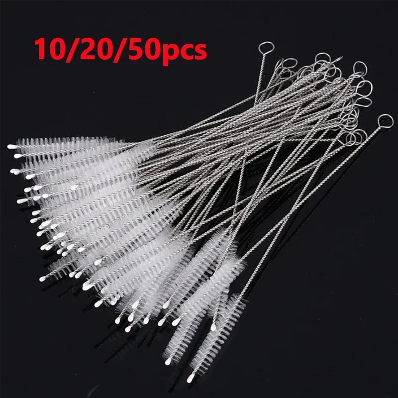 5/10PCS Drinking Straw Cleaning Brush Kit Straw Tube Pipe Cleaner Nylon Stainless Steel Long Handle Cleaning Brushes for Straw