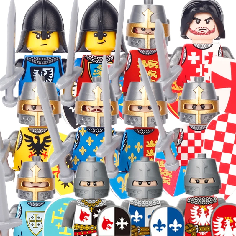 Military Building Blocks Soldier Figures Gifts Medieval Roman Legion Weapons Gun Shield Backpack Egyptian Guard European Knights