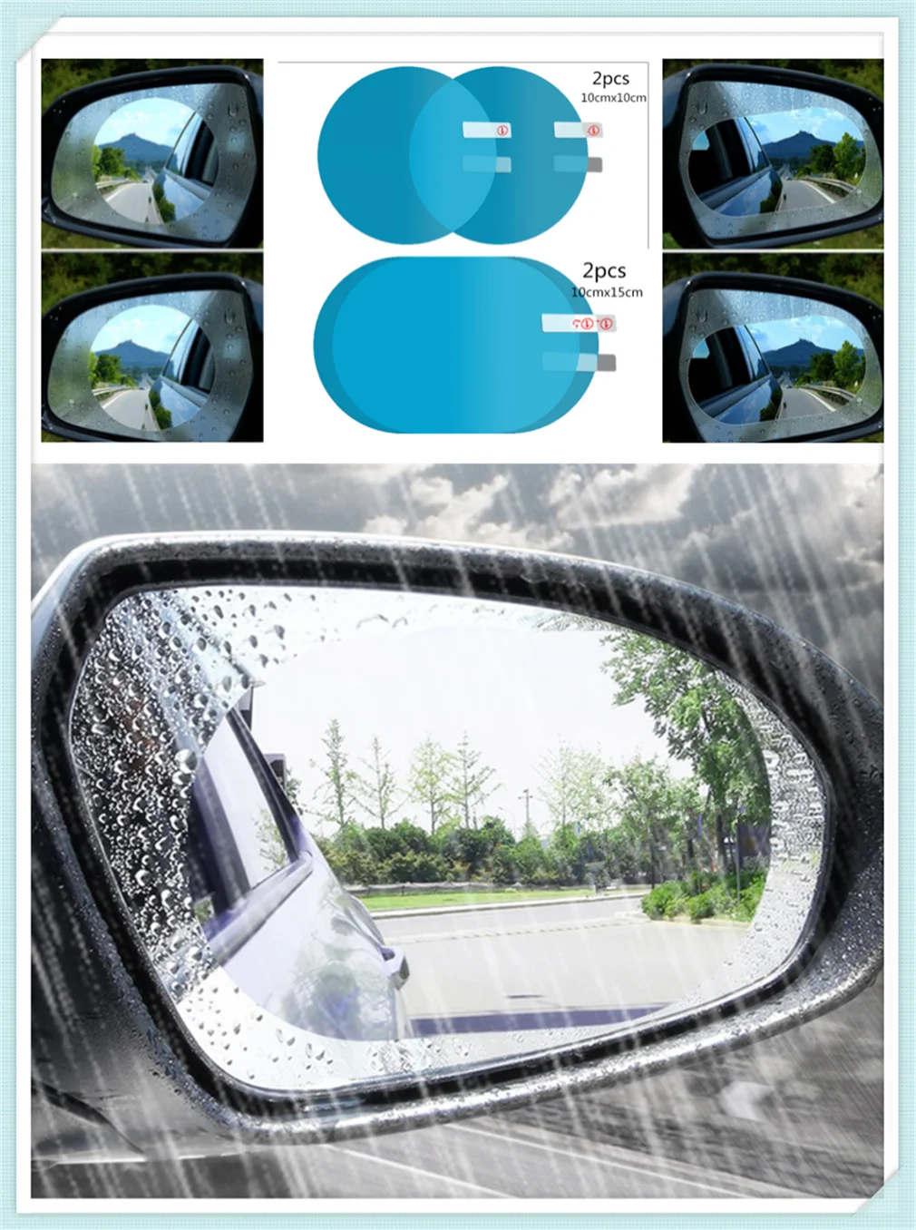 Car rearview mirror rain film anti-fog stick universal for Audi A4 Avant A4 Cabriolet A6L A8L