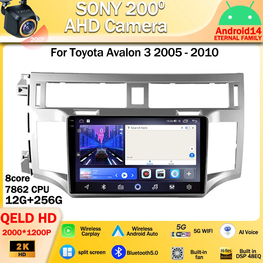 

Android 14 для Toyota Avalon 3 2005 - 2010 автомобильное радио мультимедийный видеоплеер 4G BT GPS беспроводной Carplay Android Авто Стерео Wi-Fi