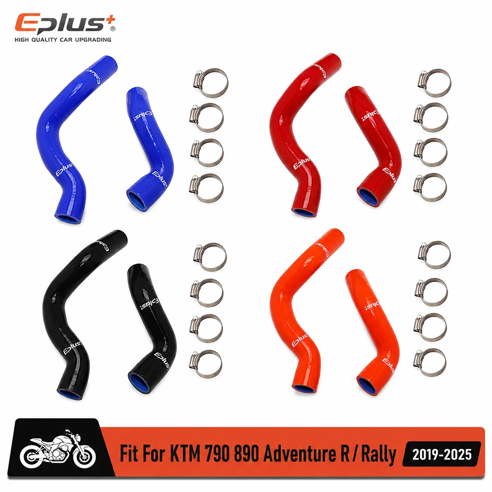 Silikon-Kühlmittelschlauch-Set für KTM 790 890 Adventure R/Rally 2019-2025 4-lagige Kühlerschläuche Rot/Blau/Schwarz/Orange