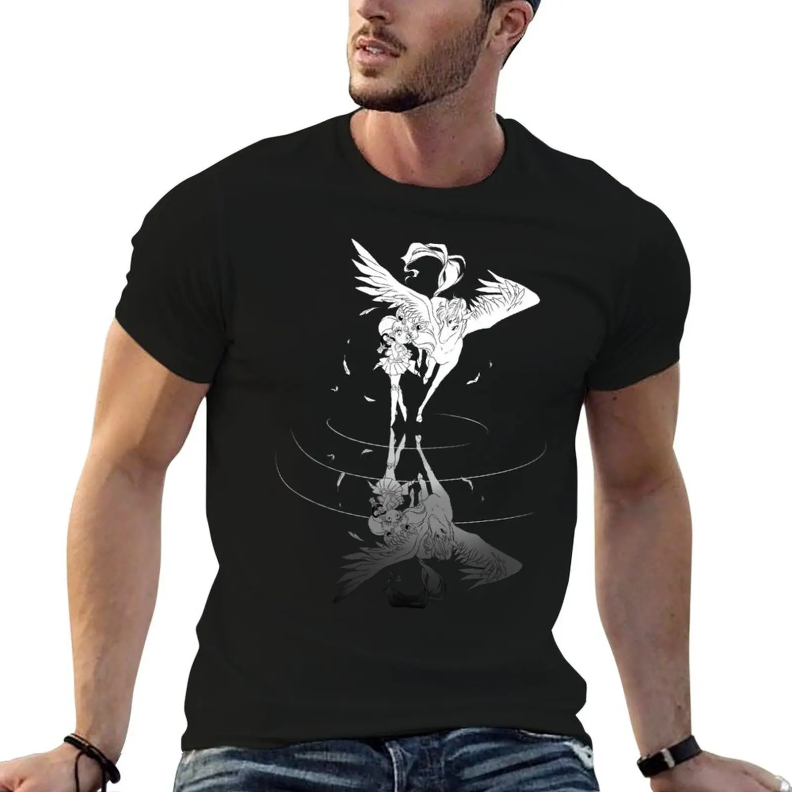 

CHIBIMOON AND PEGASUS T-Shirt cotton t shirt pack man graphic t shirt T-Shirt