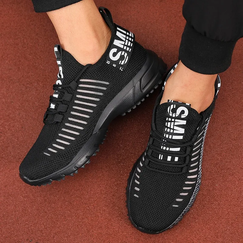 

Men's casual sports shoes, breathable and lightweight outdoor mesh black running shoes, sports jogging tennis shoes, walking sho