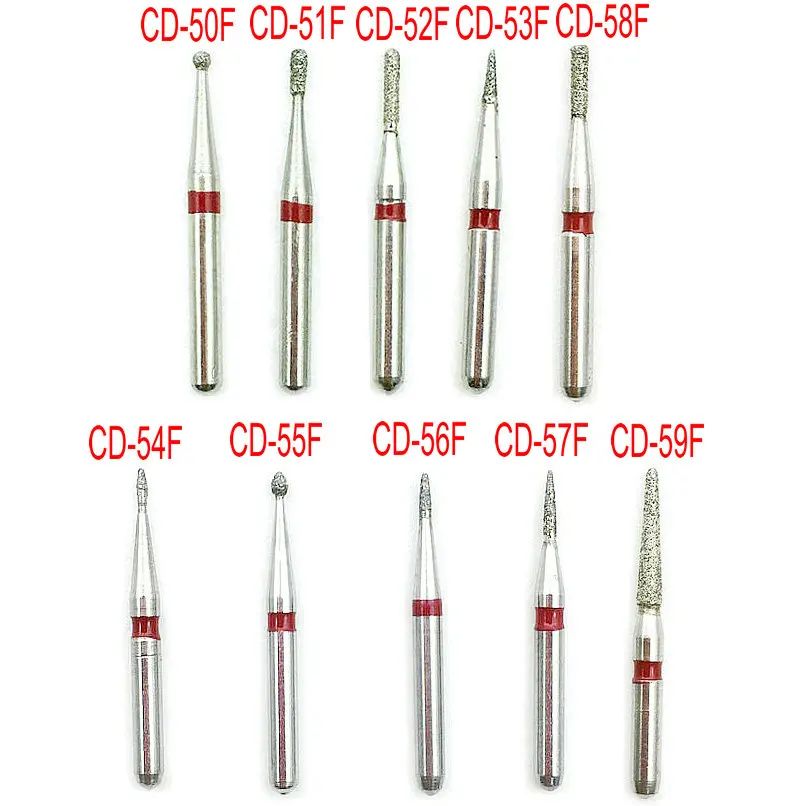 10pcs/Box Dental Diamond Burs Drill CD Series Dental Burs Diamond for Children High Speed Handpiece Burs Dentist Tools