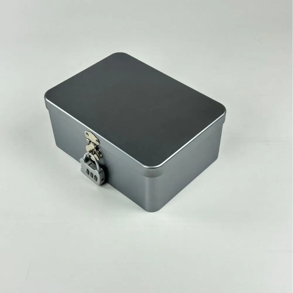 Office Desk Organizing Metal Box With Combination Lock Tin Storage Container For Private Documents Stationery Jewelry