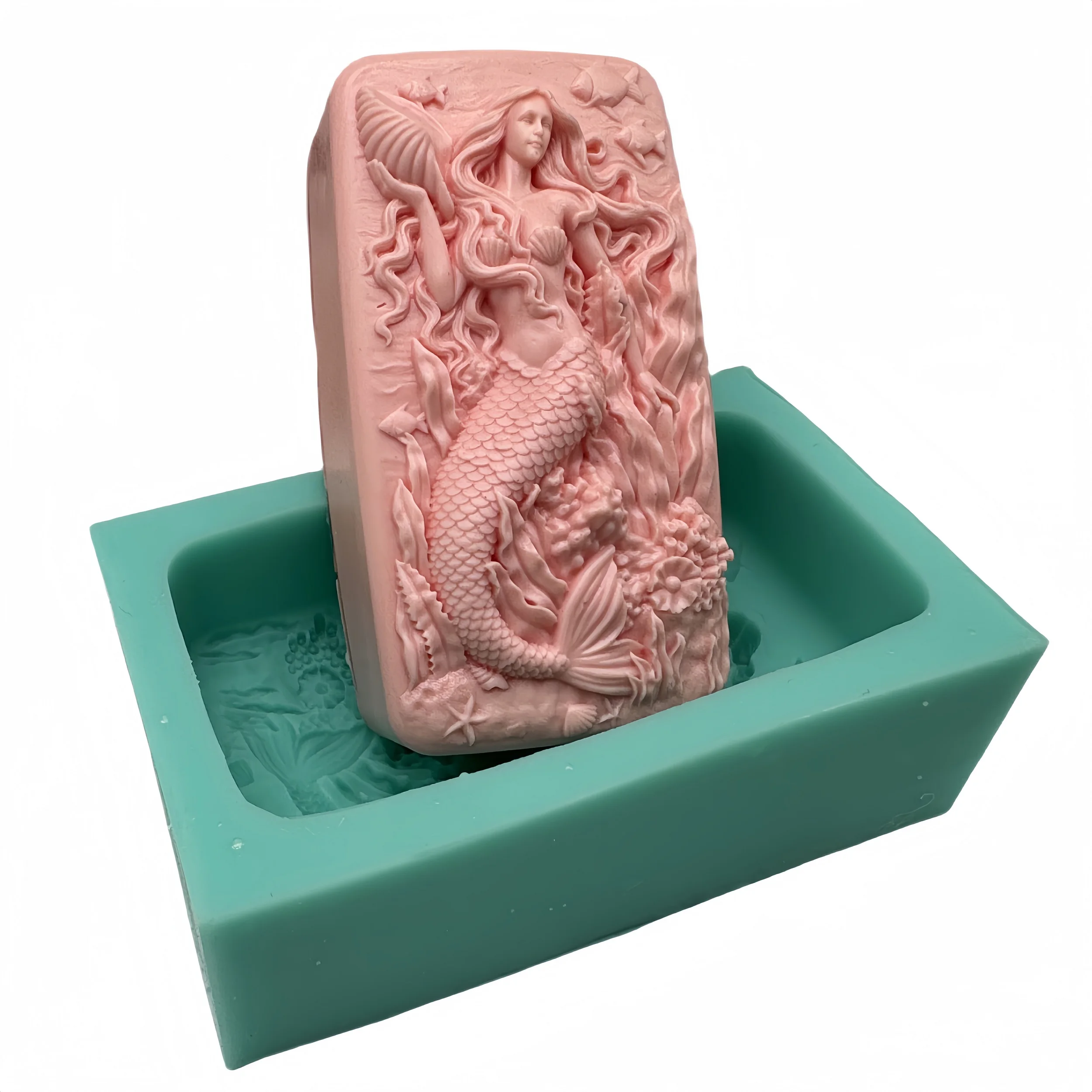 Soft Silicone Mermaid Design Soap Mold, Bar Soap Making, Chocolate Cake, Resin Craft, Aromatherapy Gypsum Molds