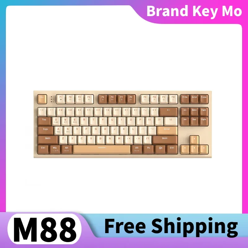 Free Wolf M88 Wireless Dual Mode Mechanical Keyboard Hot Swappable Multi-function Shortcuts Low Latency Gaming Keyboard