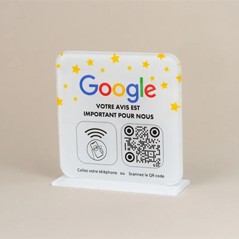 Signe de code QR personnalisé Google Review, plaque de médias sociaux en acrylique, code de numérisation Google NDavid, carte Google Review, promeut votre entreprise