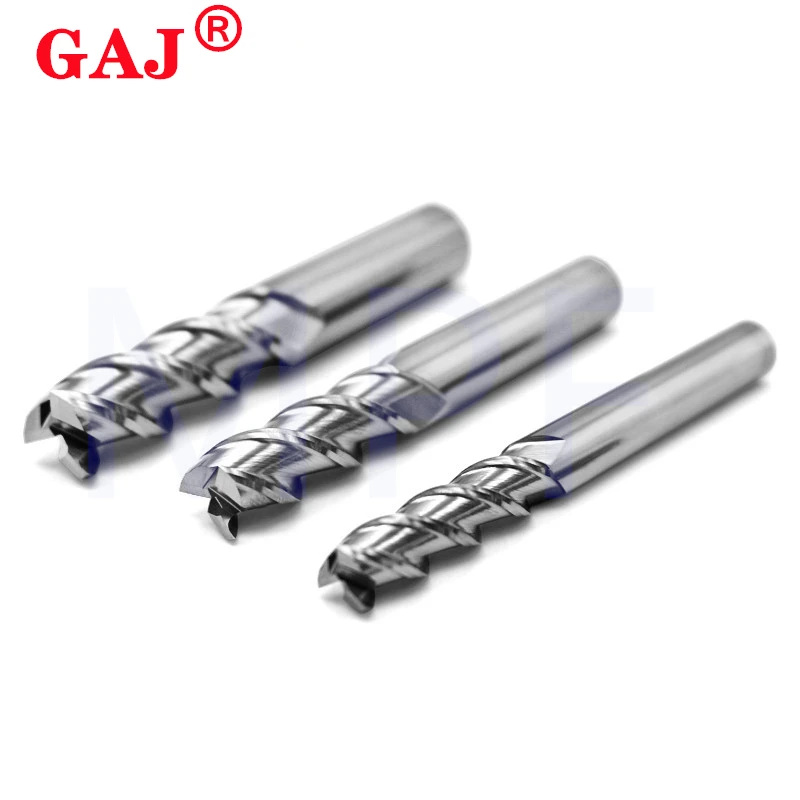 HRC50 Cnc Maching 3 hojas fresa recubrimiento de aleación herramienta de broca de acero de tungsteno por fresas de aluminio herramienta de corte de fresado de madera superior