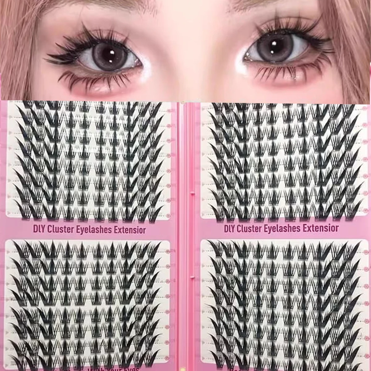 320 clusters of high-capacity nine-tailed rabbit fur eyelashes with supernatural rabbit fur effect. These eyelashes are reusable