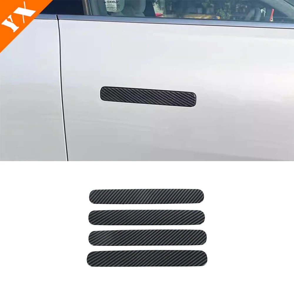 

For GEELY Galaxy E8 2024-2025 Carbon Plastics Door Handle Bowl Protector Car Window Handrail Decoration Cover Trim Set
