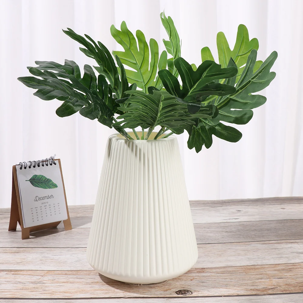 Decoration Floral Arrangement Wedding Supply Lifelike Palm Artificial Turtle Leaves Simulation Green Plant Tropical Plants