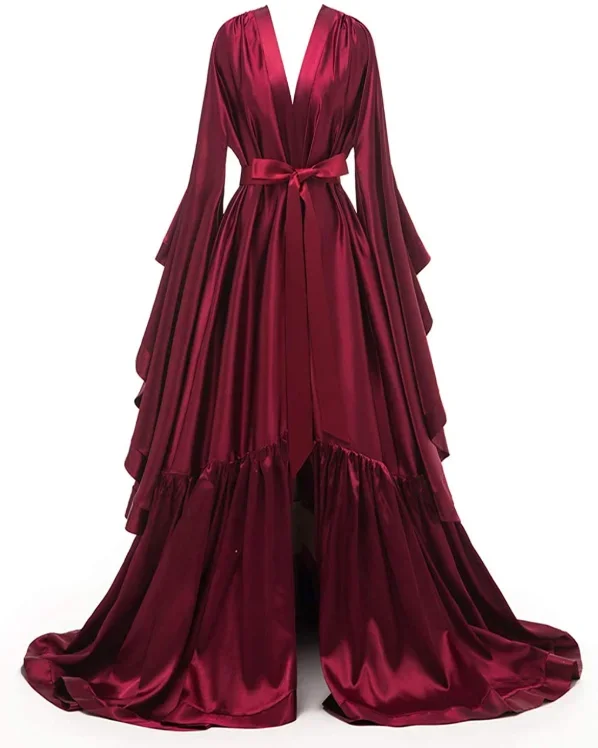 Robes de mariée en Satin de soie, demoiselle d'honneur, mariage, enterrement de vie de jeune fille, chemise de nuit, peignoir, cape personnalisée