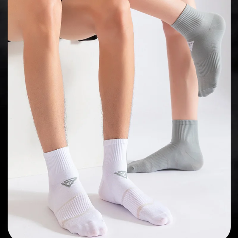 Chaussettes de sport coordonnantes à séchage rapide pour hommes, chaussettes courtes en nylon, douces, vélo de plein air, course à pied, cyclisme, voyage, document lumineux, 5 paires