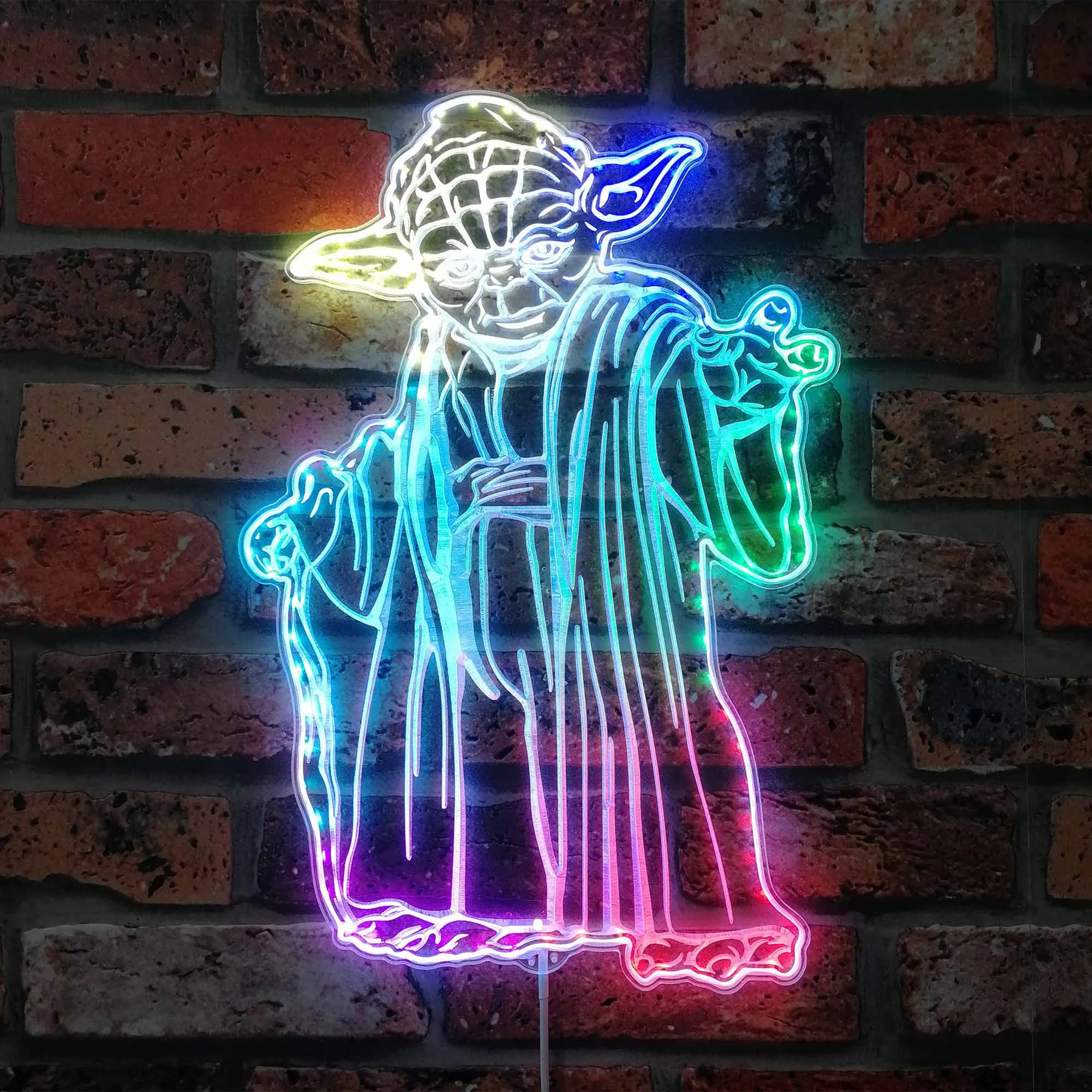 Jedi Master Dynamic RGB Edge Lit LED Sign, Game Room Decor, Gaming Night Light