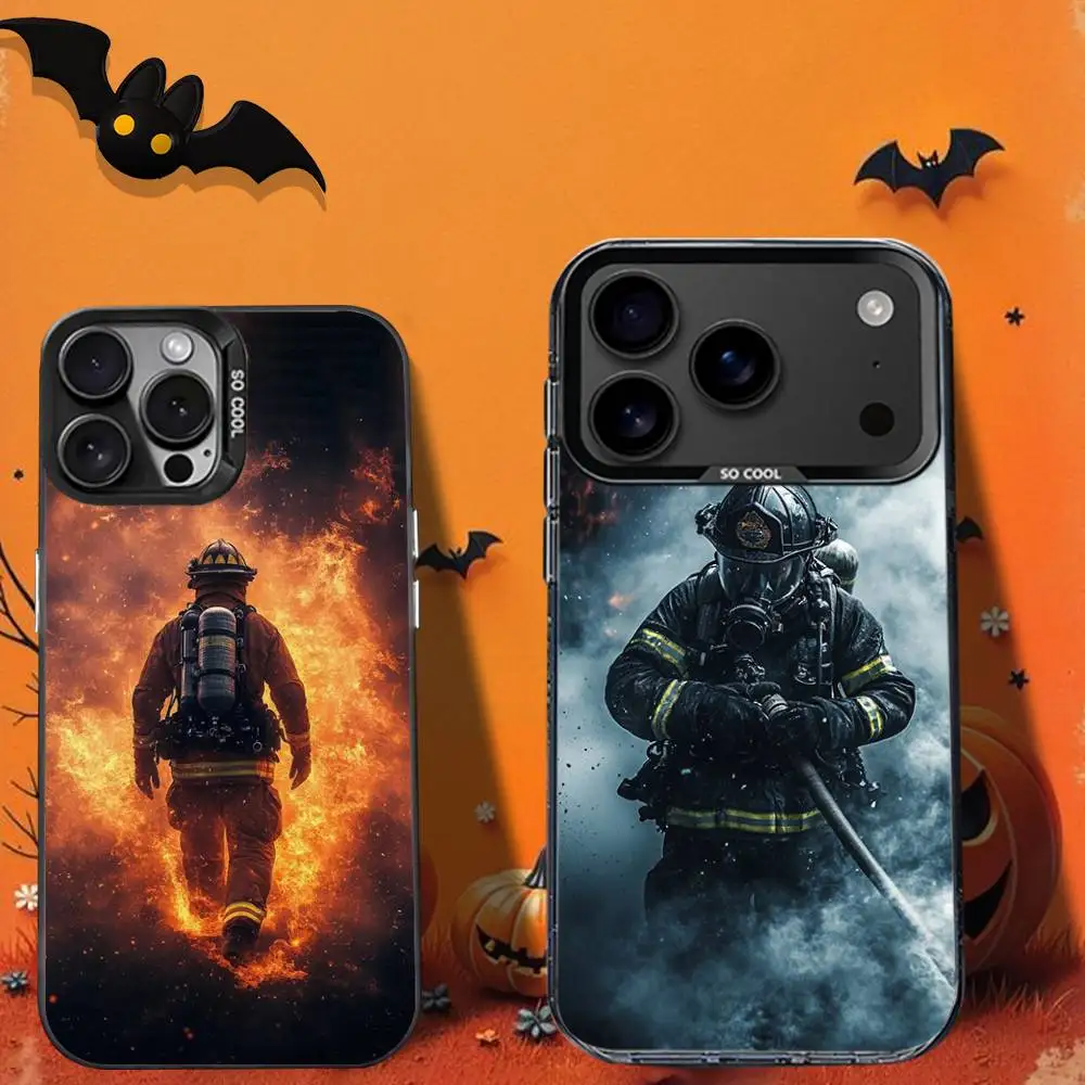 

B-Brave F-Firefighter cool Phone Case For iPhone 16,12,13,17,15,1,11,Mini,Pro,SE,XS,MAX,Black Matte Silicone Cover