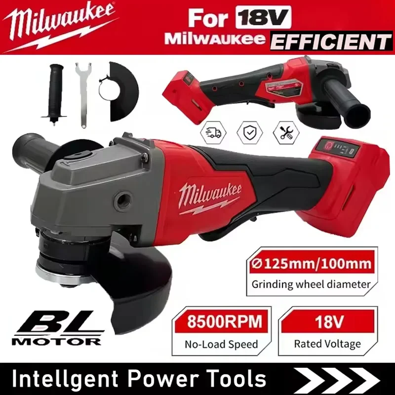 

Milwaukee 125mm Brushless Angle Grinder Cordless Electric Power Tools with No-Lock Paddle Switch for Polishing And Cutting