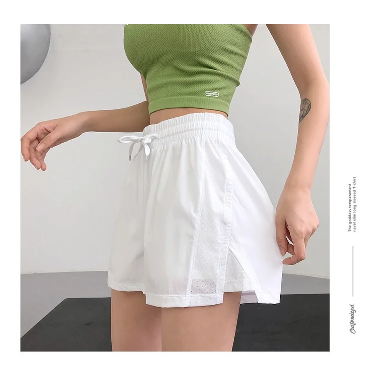 Hochgeschnittene, schnelltrocknende Sportshorts für den Sommer, Sportbekleidung, Fitness- und Yoga-Kleidung, Damen-Lauf- und Radfahrshorts, Workout-Kleidung – Detail 14