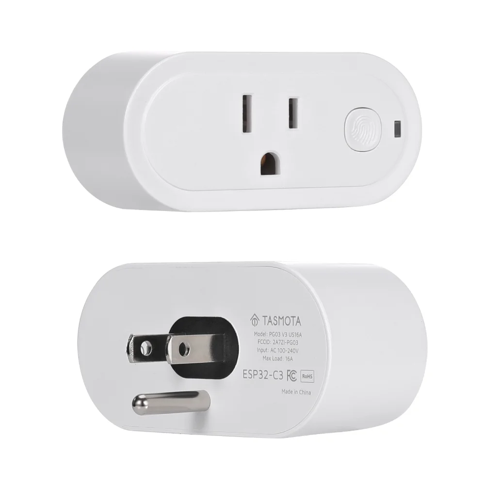 IoTorero Tasmota Matter MQTT ESP32C3 US Plug Consumption Monitoring 16A Works With Home Assistant