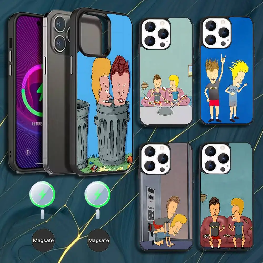 

B-Beavis and Butthead Phone Case For iPhone 16,15,14,13,12,11,Pro,Max,Plus,Mini,Magsafe,Magnetic Wireless Charging Case
