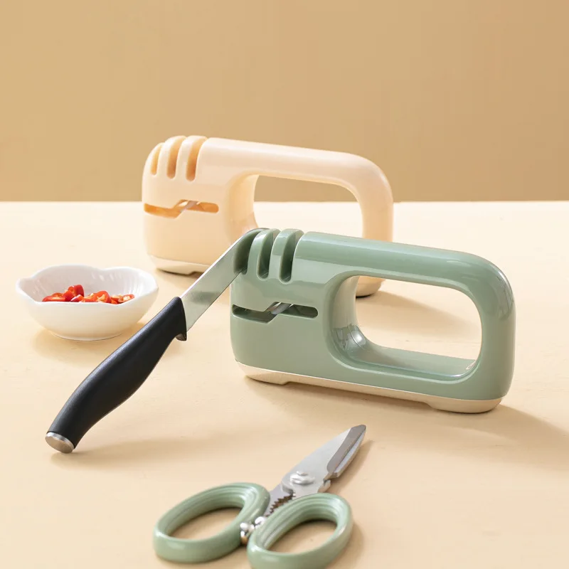 ABS material knife sharpener for wholesale 5-second rapid grinding silicone anti-slip kitchen knife grinding stone