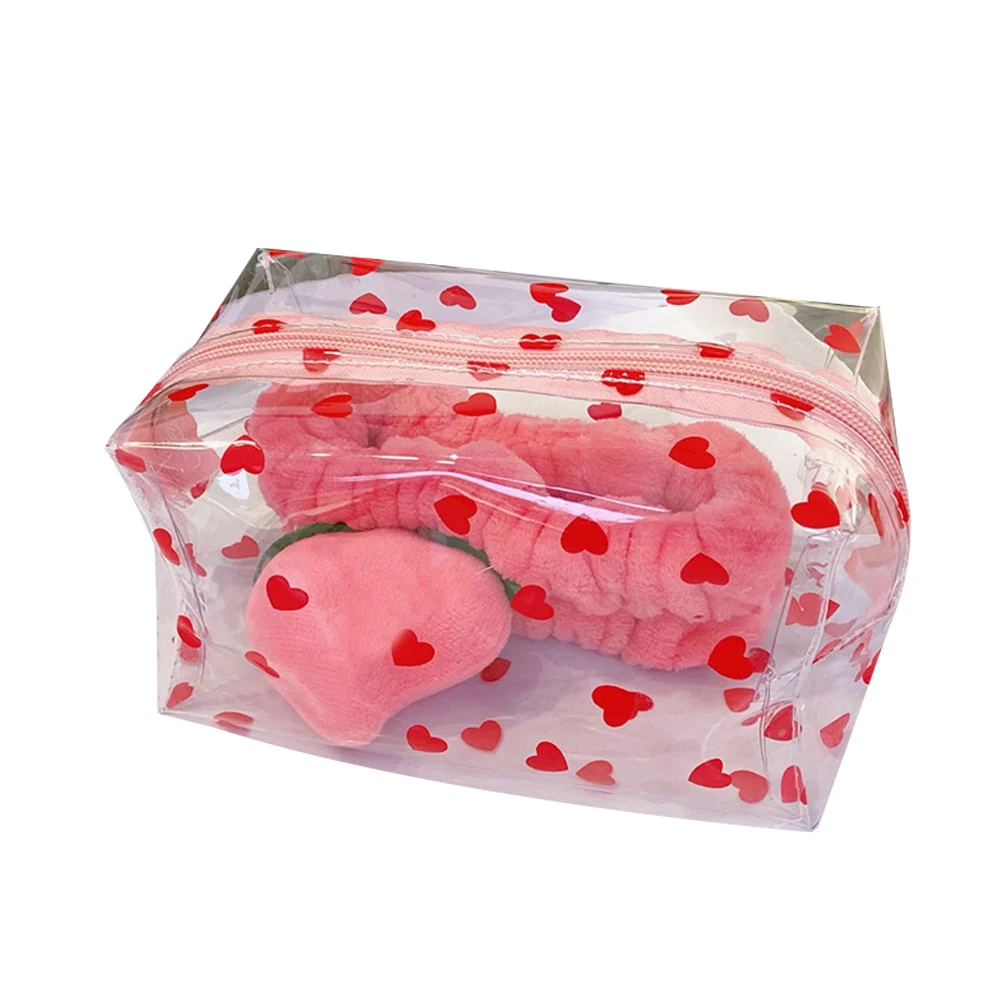 

Love Bag Lightweight Durable Portable Storage Small Clear Travel Toiletry Pouch Waterproof Easy Clean For Women Travel