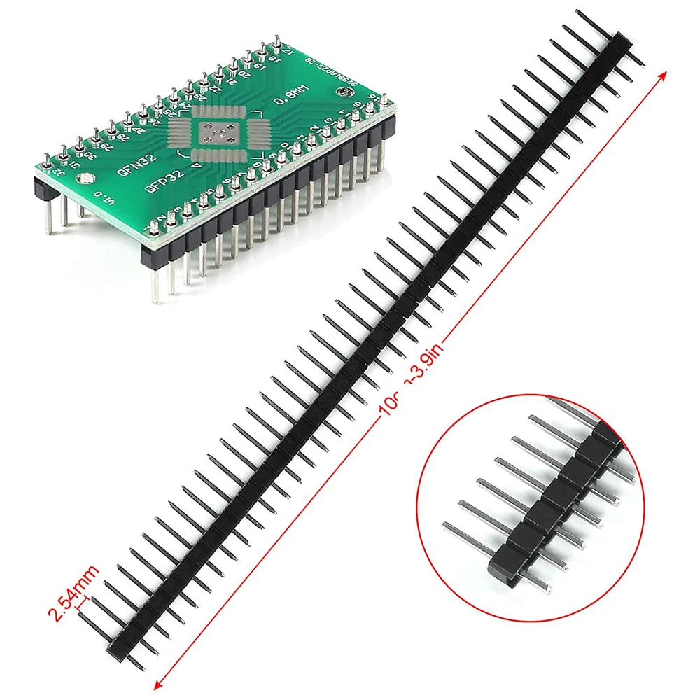 12 Types SMD to DIP Adapter PCB Proto Board Plate Converter SOP SOT 0402/0603/0805 TQFP QFN +  2.54mm Male 40 Pin Header