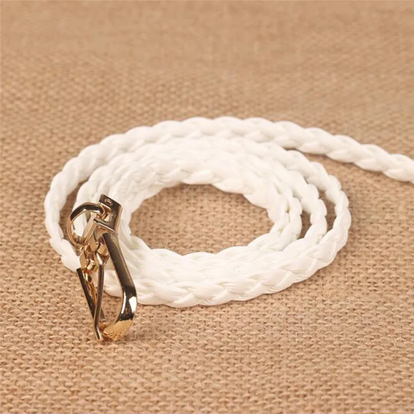 

Women's Slim Belt Braided Waist Band Buckle Fashion Accessories Girls Straps for Dresses Pants Skirts ремень женский