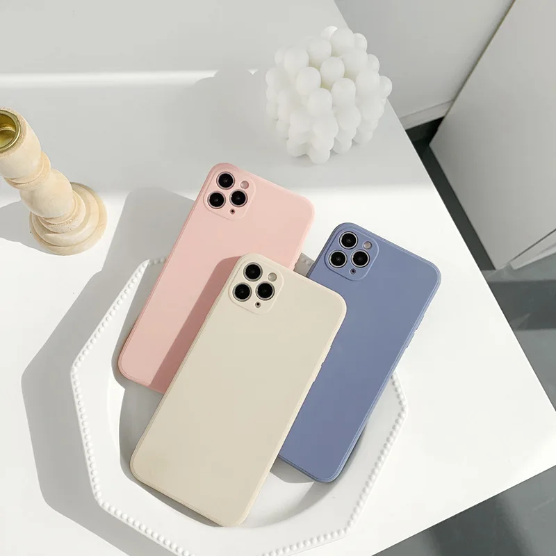 Luxury Solid Colors Silicone Phone Case For iPhone 17 Air 16 15 11 13 12 14 Pro Max XS X XR 7 8 Plus Shockproof Protective Cover