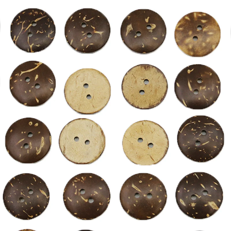 

(50Pcs/pack)2cm 2-Hole Coconut Shell Pattern Circular Wooden Button Jeans Bags Use Buttons Garment Sewing Decorative DIY