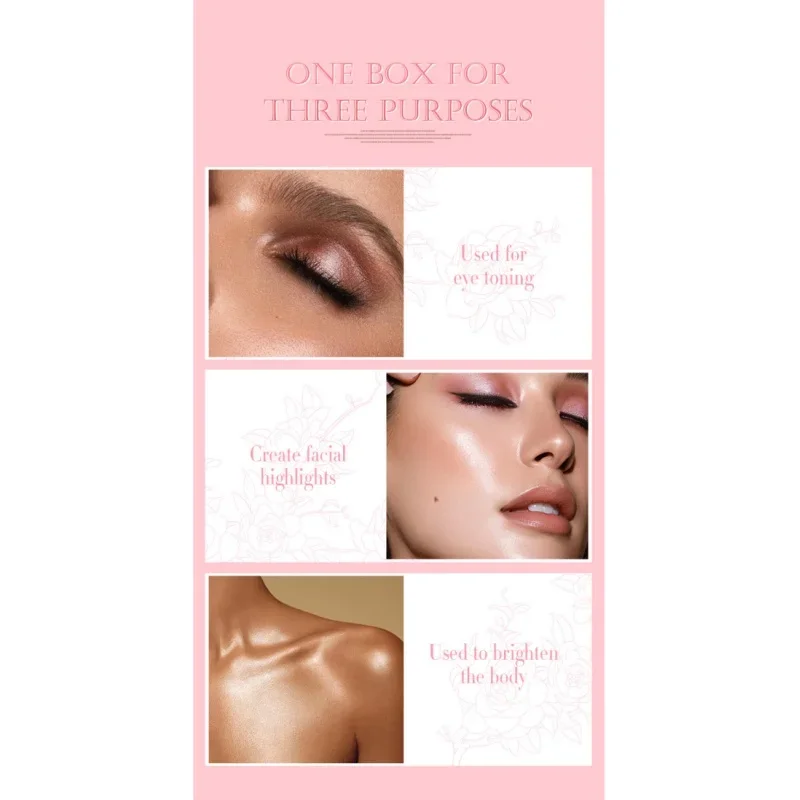 SAM SUGAR 3D Tridimensionale Illumina Contouring Powder Compatto Fiore di Rosa Evidenziatore Corpo Viso Occhi e Naso Ombra