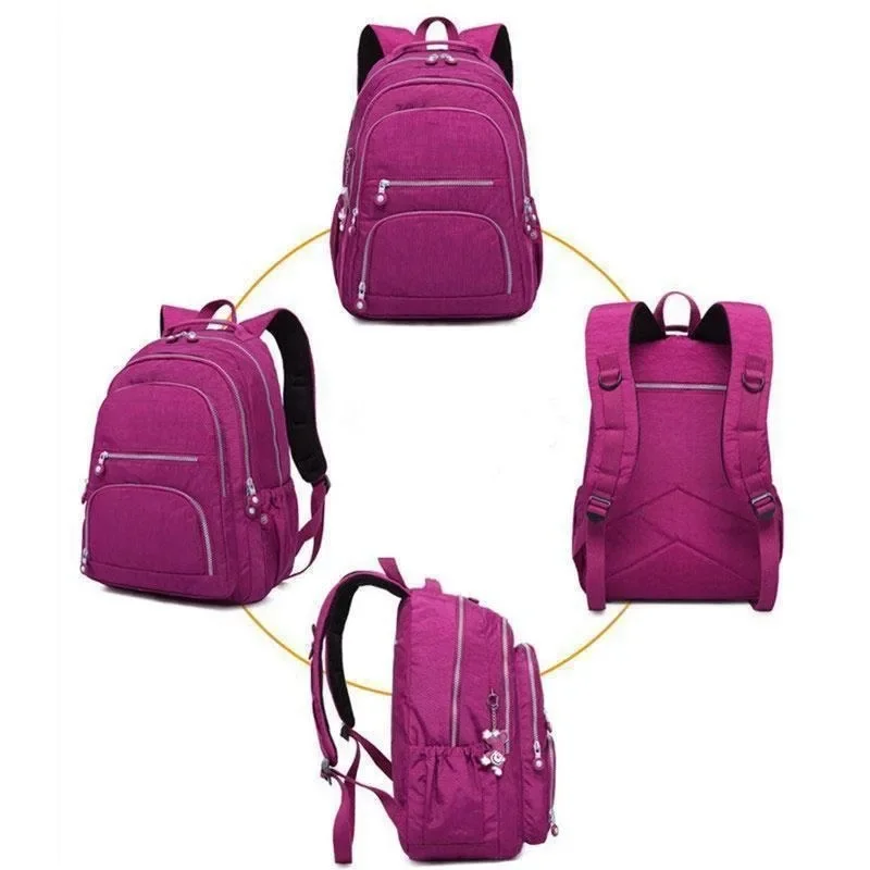 Mochila escolar de 3 tamanhos para adolescentes, mochilas de viagem de nylon, bolsa casual para laptop de viagem para homens e mulheres