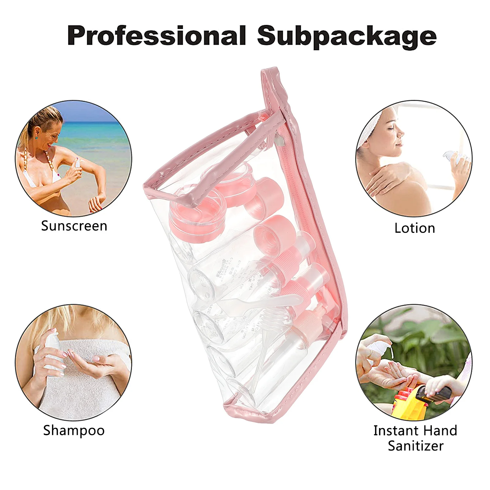 

1Set Bottle Set Travel Leakproof Lotion Cream Dispenser Portable Skin Care Storage Holder Reusable Containers