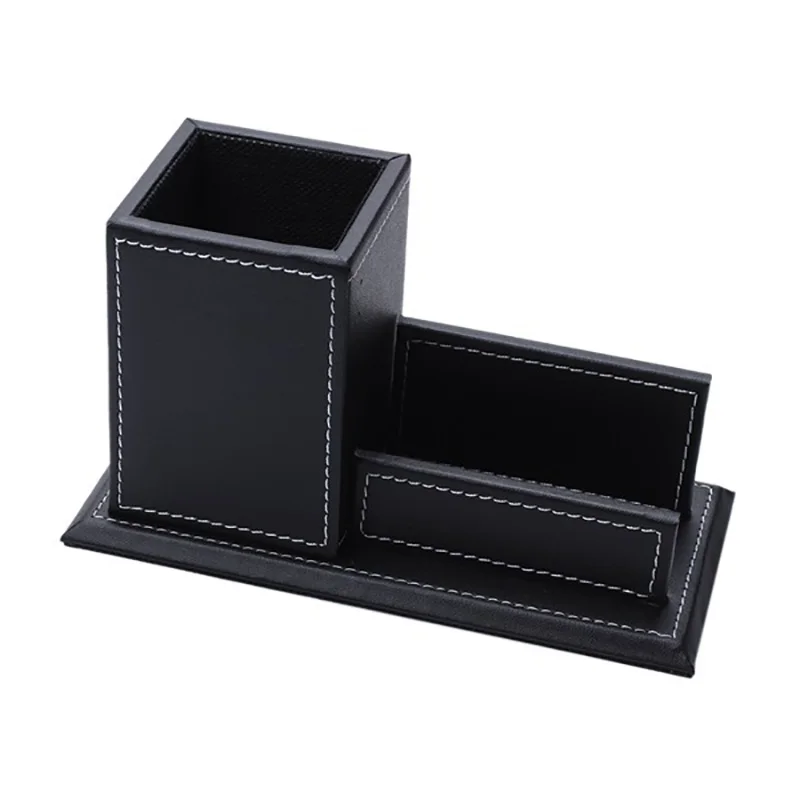 

1PCS PU Leather Multi-Function Desk Stationery Organizer Storage Box Pen, Phone, Business Name Cards Remote Holder